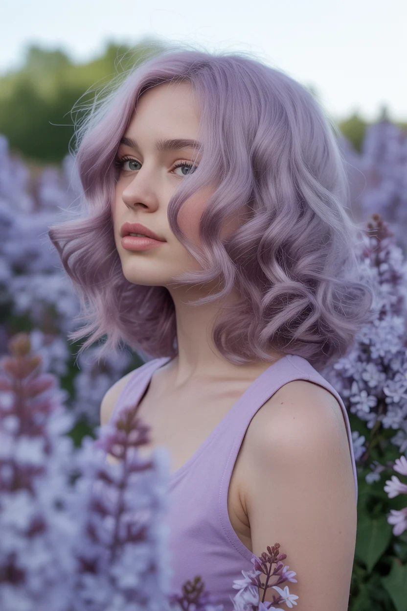 May Hair Color Ideas 2026 Lilac Dream Bob for a Playful May Reset