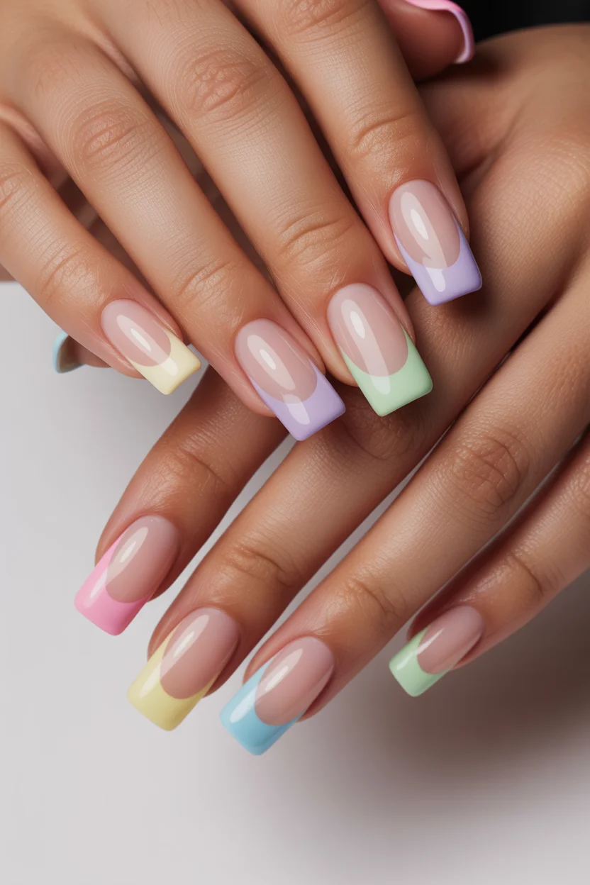 May Nails Ideas 2026 Pastel French Revival with a Playful Twist