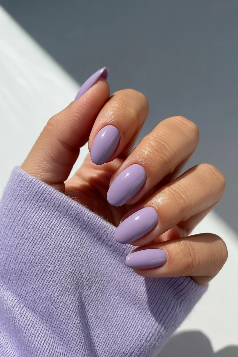 May Nails Ideas 2026 Lavender Gloss Almond for Quiet May Confidence 6