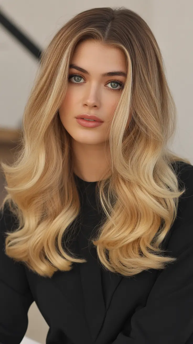 soft spring dark blonde hair color inspiration 2026 buttery champagne dark blonde with soft glam flow 12