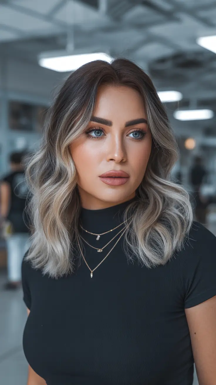 stylish spring ombre hair color 2026 smoky ash lob 18