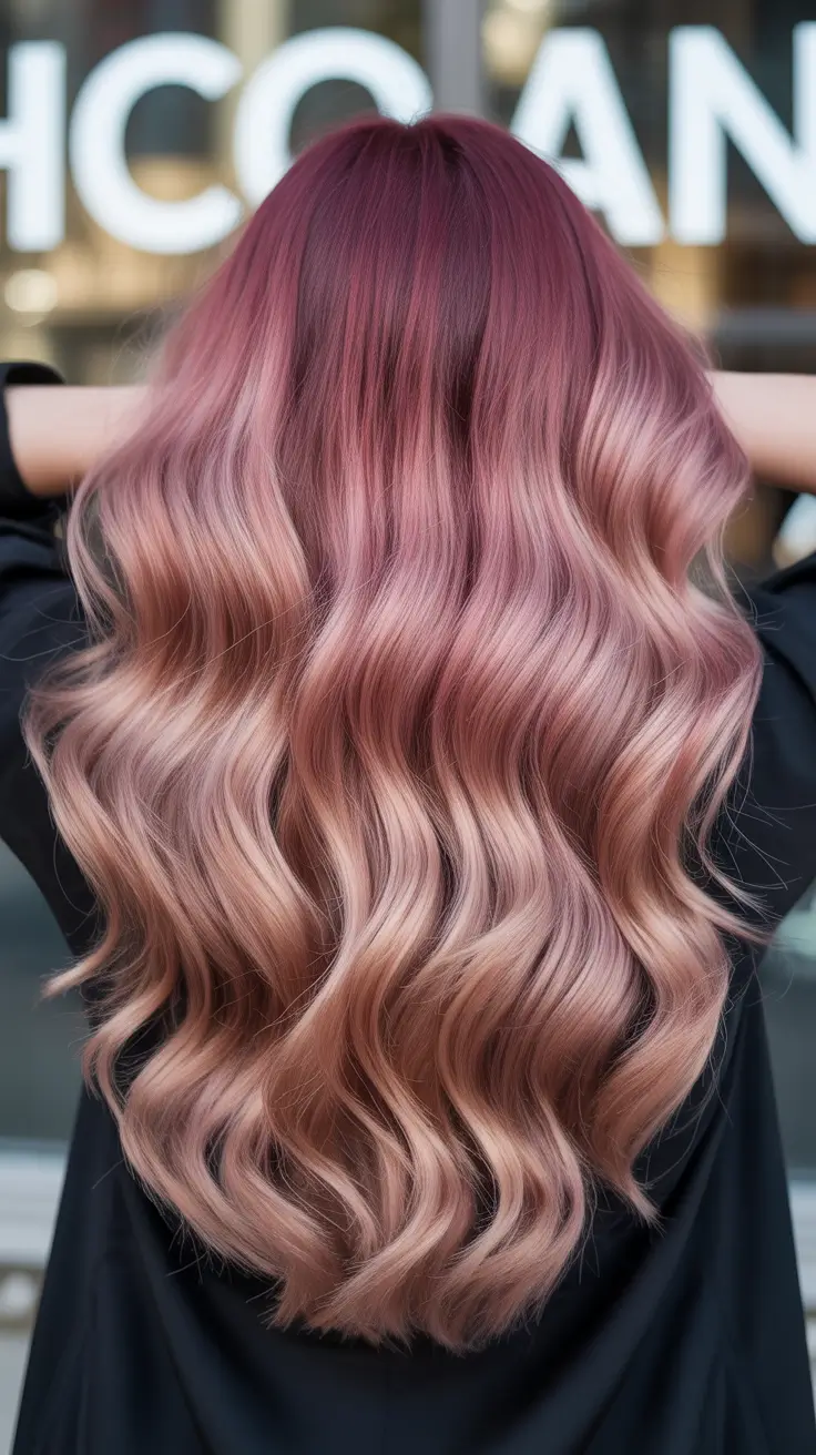 stylish spring ombre hair color 2026 rosewood blush ombre 8