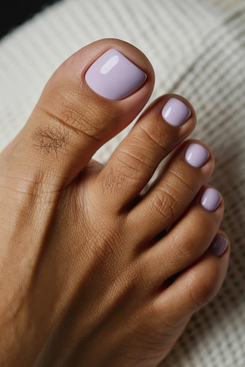 stylish spring toe nail color 2026 lavender gel pedicure 7
