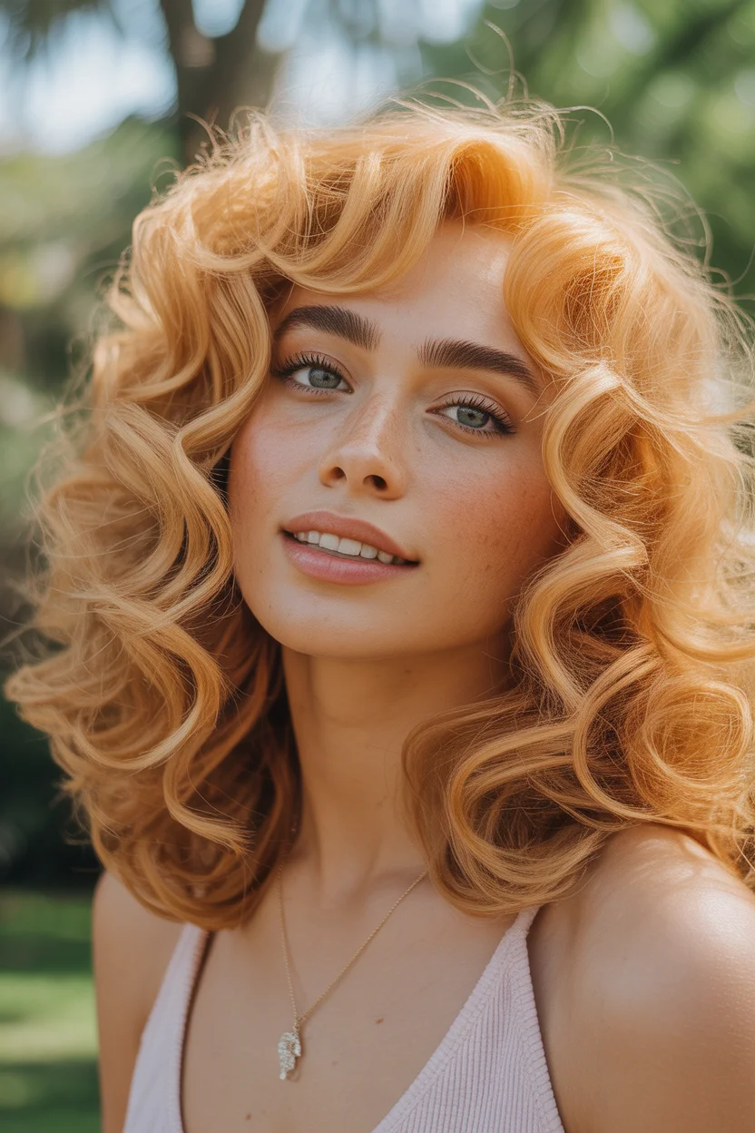 stylish spring ombre hair color 2026 bright champagne waves with lived in root