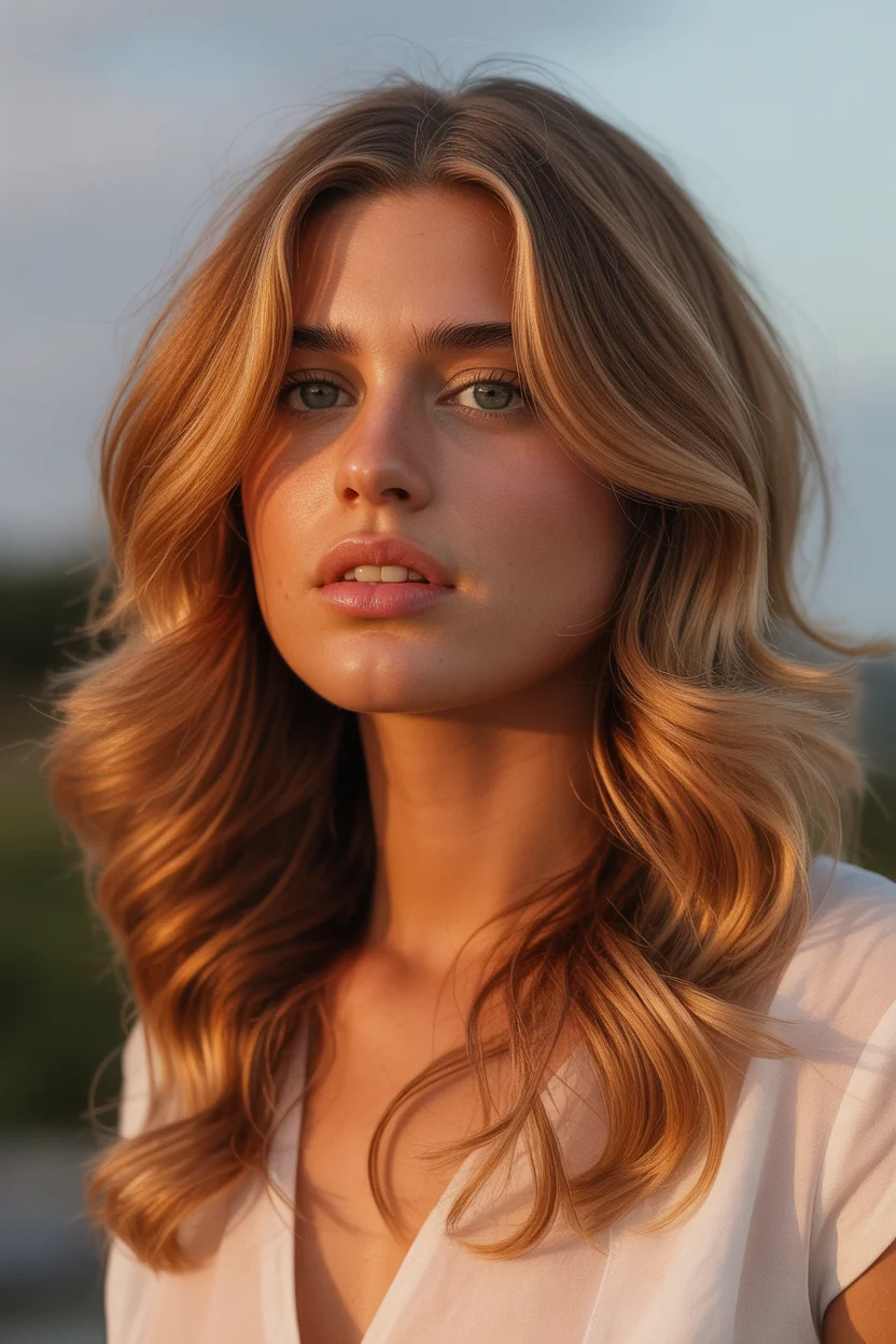 stylish spring ombre hair color 2026 muted peach ombre 9