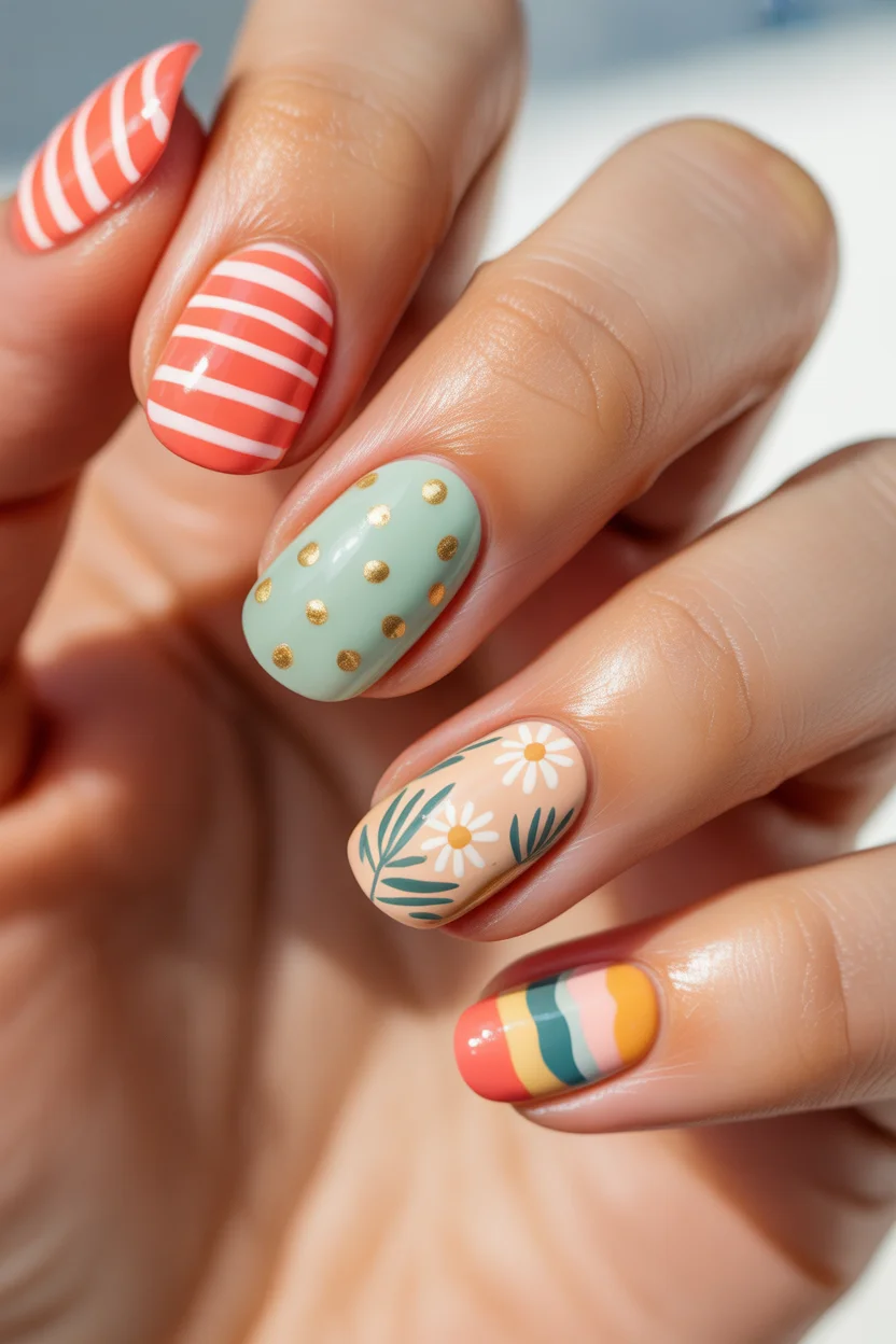 summer nail art ideas 2026 Playful Watermelon Tips for Juicy Summer Energy 12