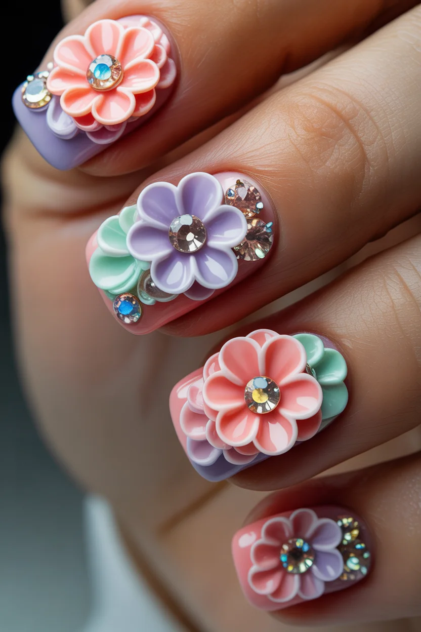 summer nail art ideas 2026 Muted Pastel Color Block for Fresh Square Simplicity 17