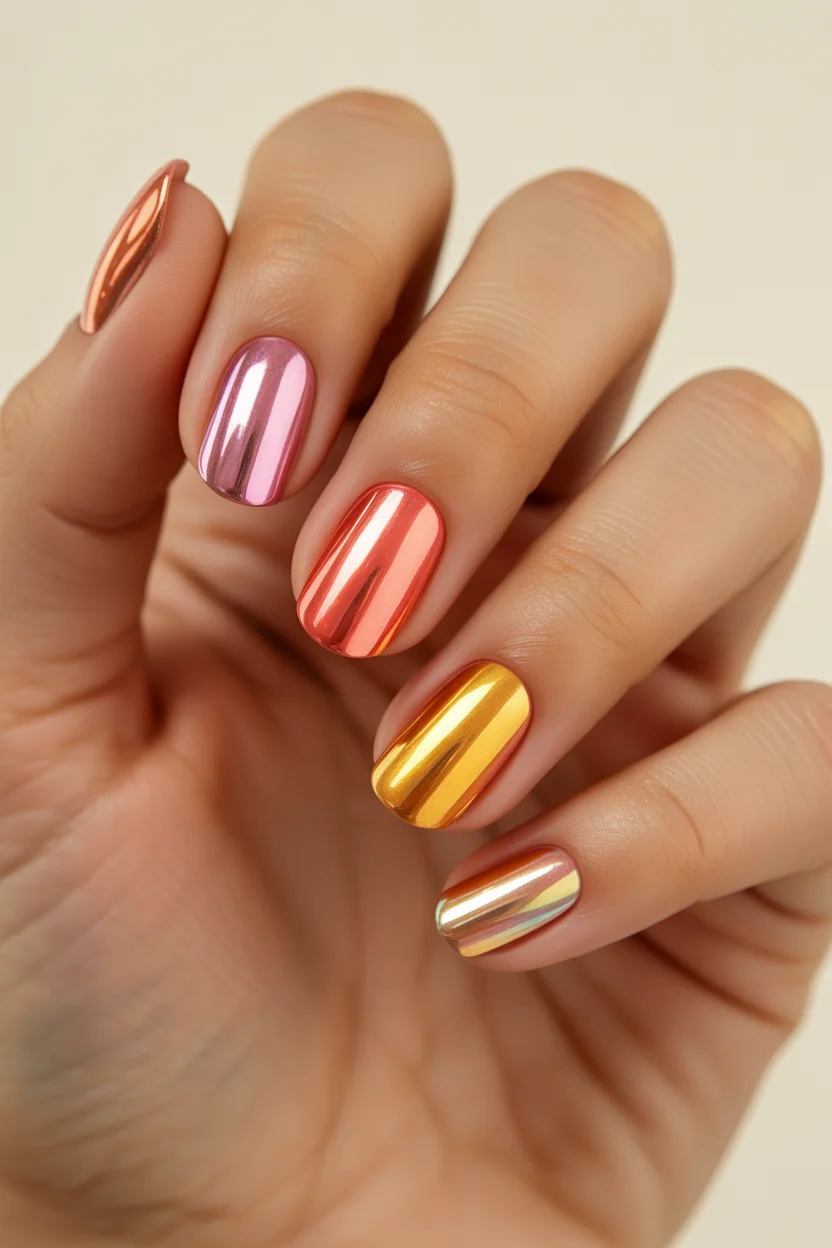 summer nail inspo 2026 Mirror Chrome Stiletto for High Shine Statement 18