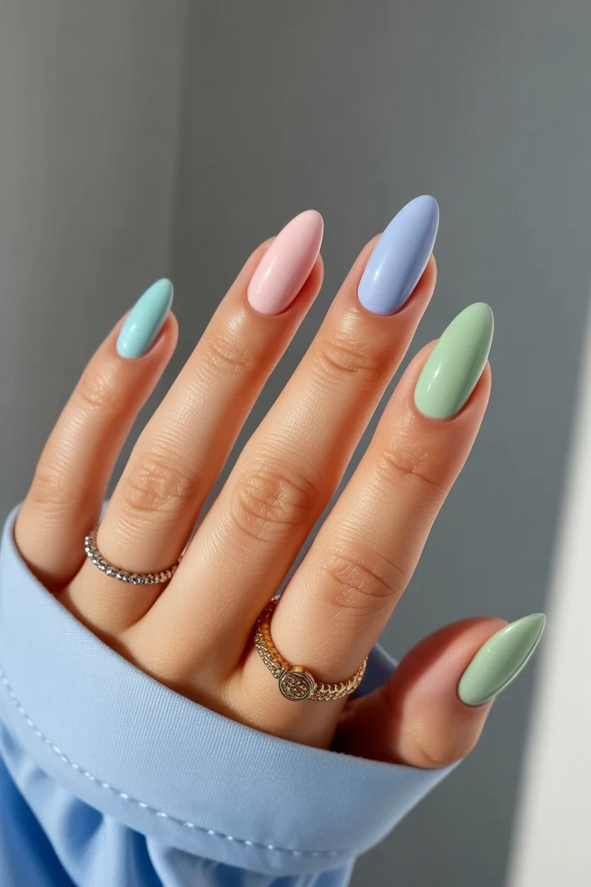 summer nail inspo 2026 Neon French Almond with Pink and Orange Contrast 20