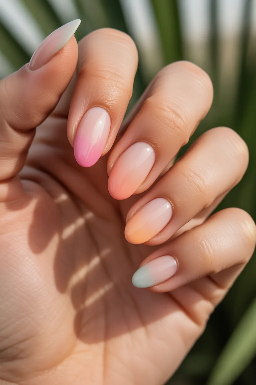 summer nail inspo 2026 Soft Pastel Ombre That Feels Like Sunset on Your Fingertips