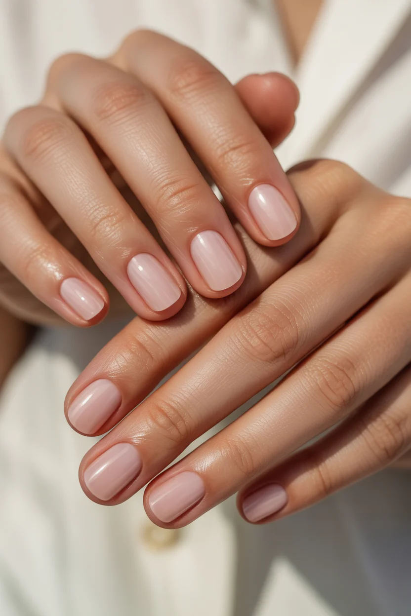 summer nail inspo 2026 Minimal Sheer Pink for Effortless Short Summer Nails 7