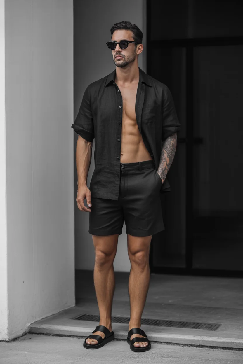 summer outfits fort men 2026 all black resort 18