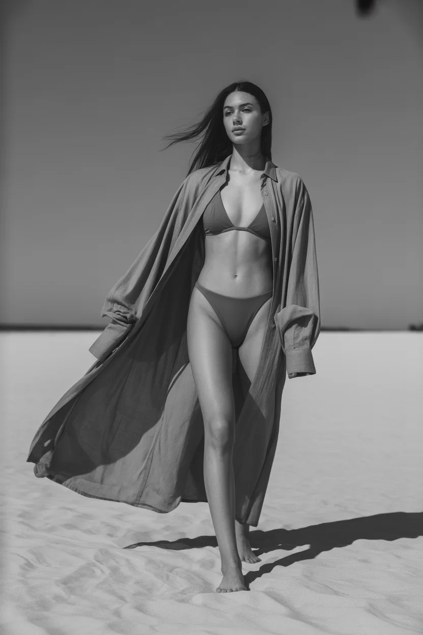 swimsuit coverups outfit 2026 Oversized Shirt Minimalism in Motion 7