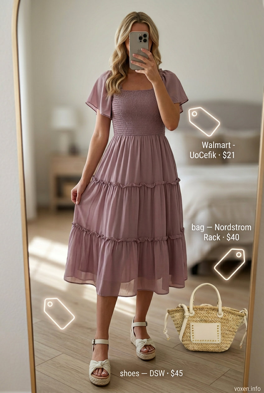 Sweet Sundress Summer Date 2026 Pastel pink sundress with espadrilles for cute date outfits summer for women 2026.