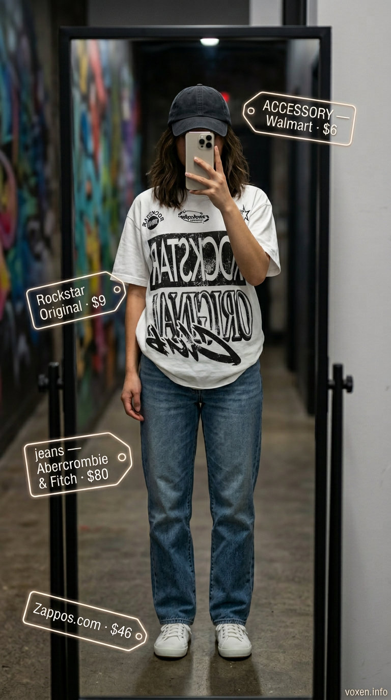 Oversized graphic tee with straight leg jeans for nyc street style summer outfits for women 2026.