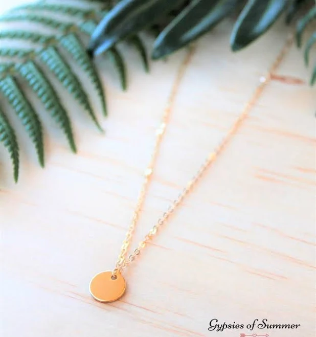 accessory 14K Gold Filled Minimal Disc Necklace Etsy - Seller $28.8