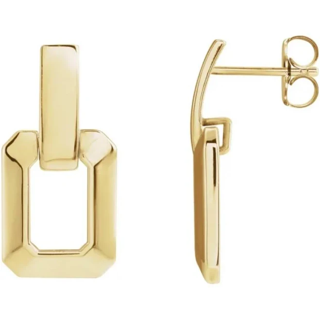 accessory 14K Gold Geometric Drop Earrings Gold and Grace $950