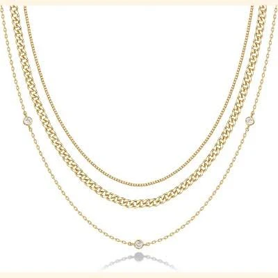 accessory 14K Gold Layered Chain Stack Necklace Set Target $77.99