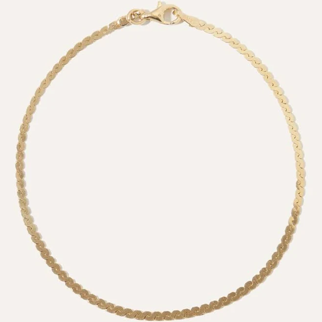 accessory 14K Gold Serpentine Chain Bracelet Quince $298
