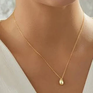 accessory 14K Gold Teardrop Charm Necklace Etsy - Seller $27.17