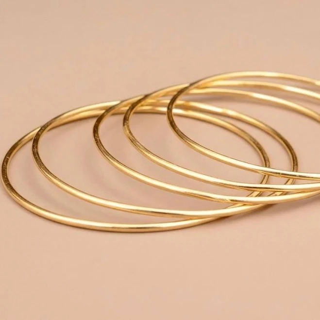 accessory 14K Gold Waterproof Thin Bangle Etsy - Seller $12.6