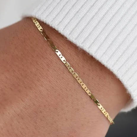 accessory 14K Solid Gold Dainty Chain Bracelet Etsy - SashJewelry $169