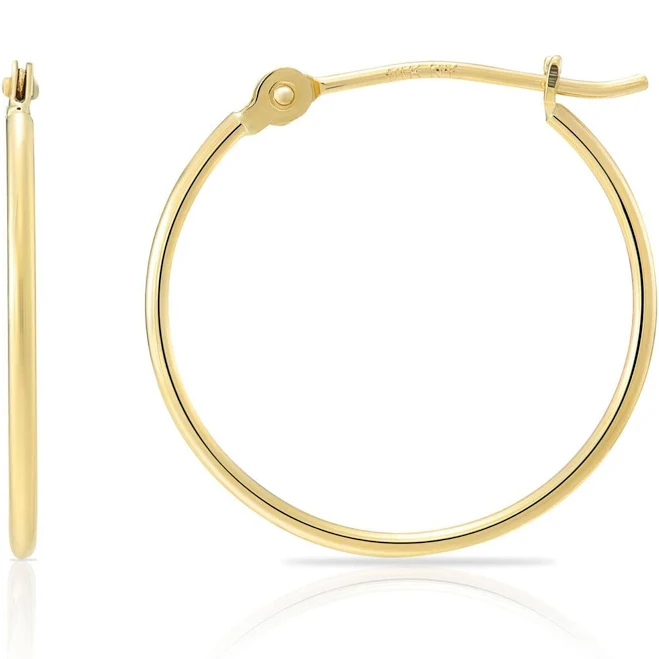 accessory 14K Yellow Gold Round Click-Top Hoop Earrings Etsy - TiloJewelry $93.99