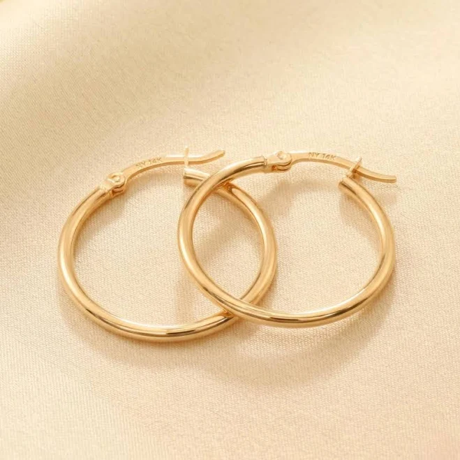 accessory 14K Yellow Gold Round Hoop Earrings Etsy - TiloJewelry $249.99