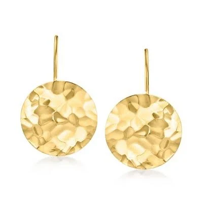 accessory 14kt Yellow Gold Hammered Disc Drop Earrings Target $369.75