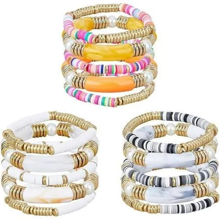 accessory 15pcs Colorful Chunky Stackable Stretch Clay Beaded Bracelet Walmart - DELORIGIN $15.51
