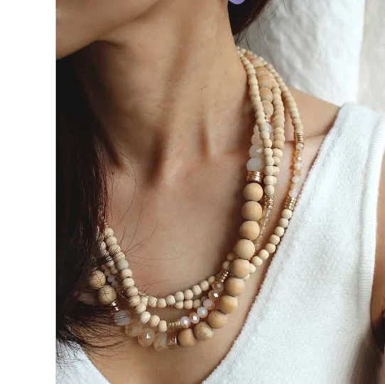 accessory 4strand Layering Natural Beads Necklace Etsy - DearDanielleJewelry $33
