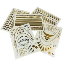 accessory 5 Sheets Random Metallic Temporary Tattoos Gold and Silver Flash Tattoos eBay $7.99