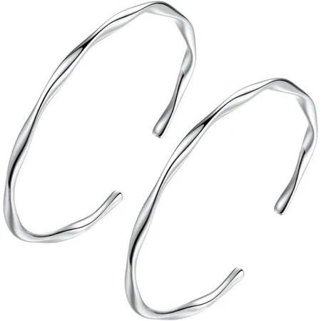 accessory 925 Sterling Silver Adjustable Cuff Bangle Bracelet Walmart - Green&Lifestyle $9.99