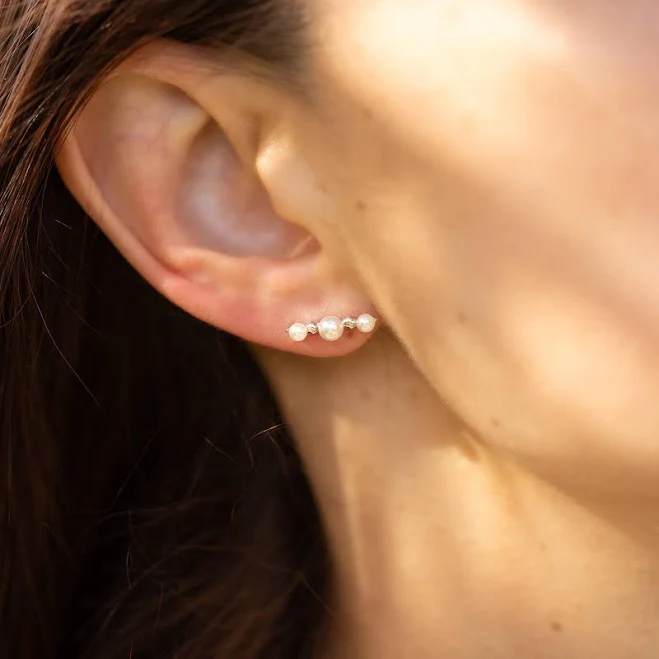 accessory 925 Sterling Silver Minimalist Pearl Stud Earrings Etsy - Seller $24.05