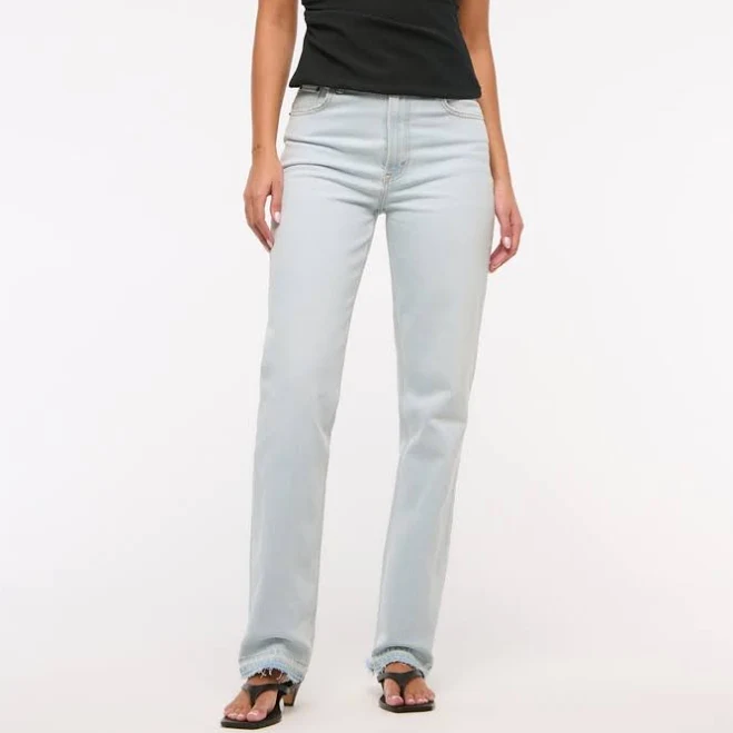 bottoms Abercrombie & Fitch Women's 90s Ultra High Rise Straight Jean Abercrombie & Fitch $26.97