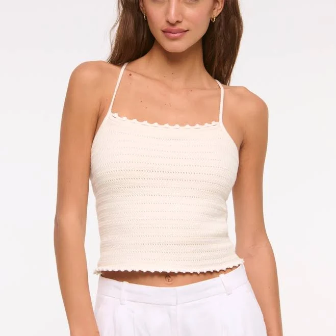top Abercrombie & Fitch Women's Crochet-Style Tie-Back Tank Abercrombie & Fitch $22.97