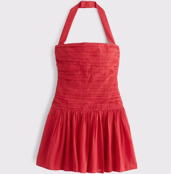 dress Abercrombie & Fitch Women's Emerson Drop-Waist Halter Mini Dress Abercrombie & Fitch $26.97