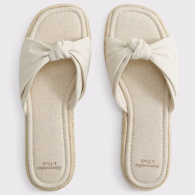 shoes Abercrombie & Fitch Women's Knotted Espadrille Slide Sandals Abercrombie & Fitch $70