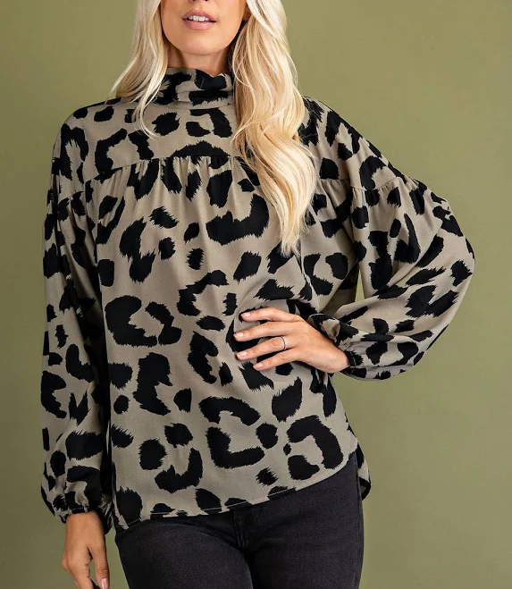 top Abstract Animal Print Blouse Be Scene Boutique $39.5