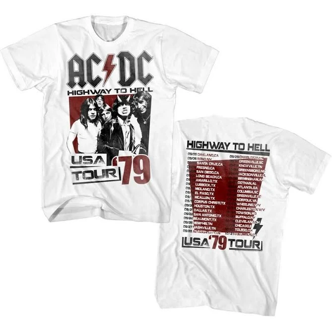 top ACDC Highway to Hell USA Tour 1979 Graphic T-Shirt Etsy - SocieteesOfficial $31.49