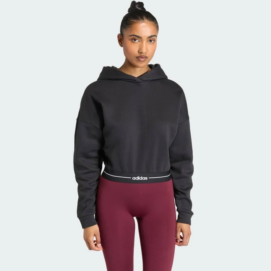 outerwear adidas Women's Hyperglam Cropped Hoodie Urban Outfitters $60
