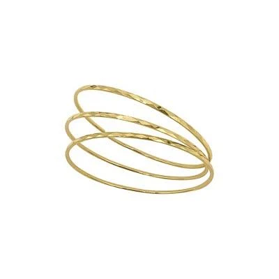 accessory Adornia Women's 14K Gold-Tone Plated Hammered Bangle Set (3 Pieces Target $19.52