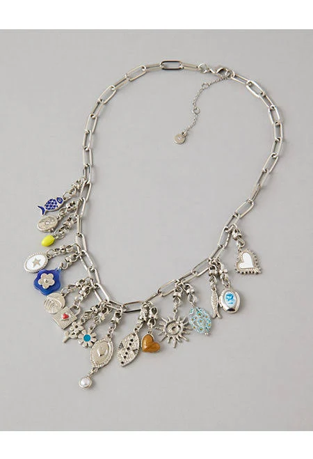 accessory AE Men's Silver Adjustable Charm Necklace American Eagle Outfitters $14.96