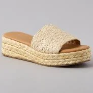 shoes AE Raffia Espadrille Flatform Slide Sandal ae.com $15.98