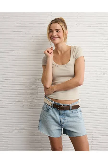 top AE Women's Scoop Neck Baby Tee American Eagle Outfitters $14.99