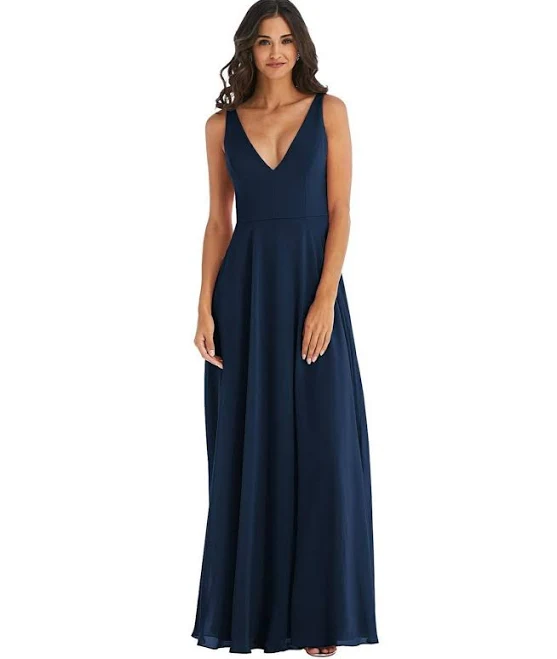dress After Six Women's Deep V-Neck Chiffon Maxi Dress Macy's $200