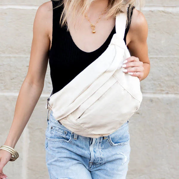 bag AILI's Corner London Oversize Canvas Crescent Sling Jane.com $29.99