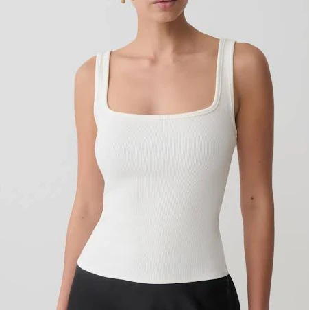 top Aisling Ribbed Square Neck Sleeveless Top meshki.us $32