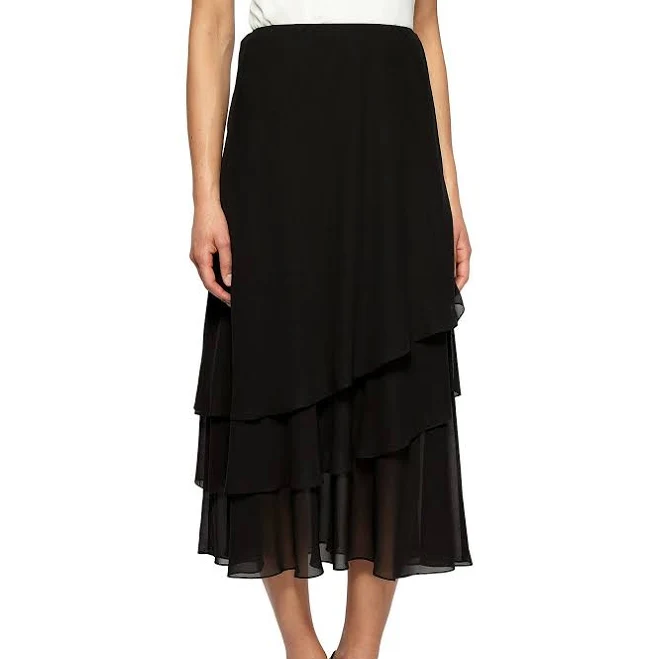 skirt Alex Evenings Skirt Womens Tiered Chiffon Midi Dillard's $99