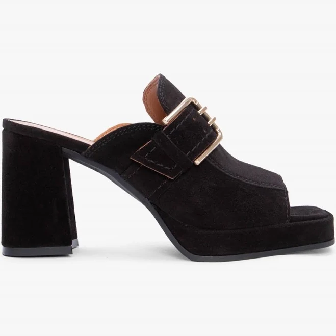 shoes Alpe Memphis Suede Block Heel Mules Daniel Footwear $46.83